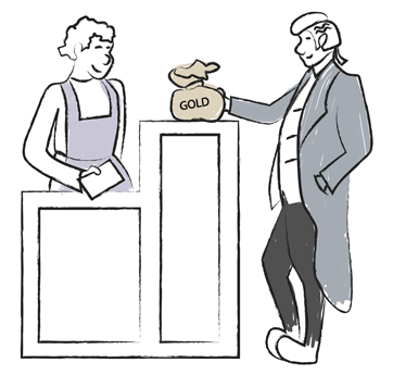 Exchange Gold for Promissory Note Diagram